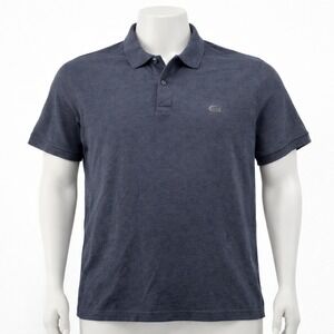 Lacoste Slim Fit Polo Shirt Mens XL Navy Blue Heathered Pique Short Sleeve